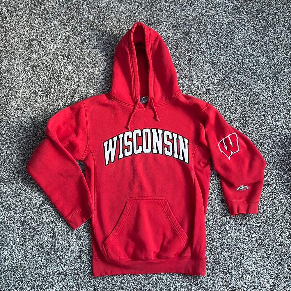 Red Wisconsin Hoodie